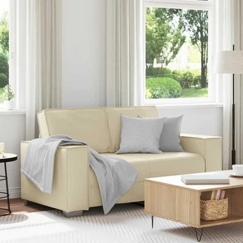 Dvivietė sofa Kreminė 120 cm Dirbtinė oda