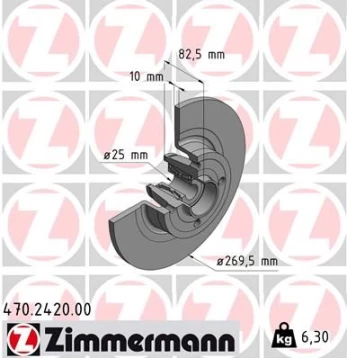 Stabdžių diskas ZIMMERMANN 470.2420.00