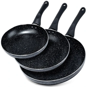 Rinkinys 3 granito keptuvių: 20, 24, 28 cm