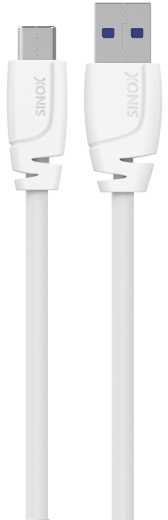 Sinox PRO USB C til USB A kabelis. 2m. Hvid