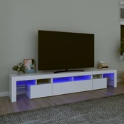 Televizoriaus spintelė su LED apšvietimu, balta, 230x36,5x40cm kaina