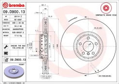 BREMBO 09.D900.13 Brake Disc kaina