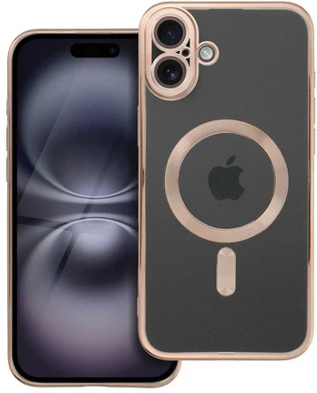 Dėklas Oem ELECTRO MAG COVER case compatible with MagSafe for IPHONE 16 Plus ruda