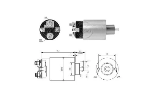 Solenoidinis jungiklis, starteris ERA ZM4993