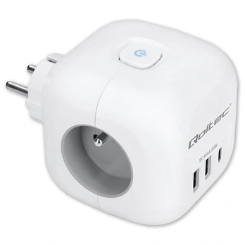 Power cube 6in1 extension cord 3xAC USB