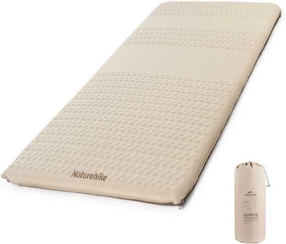Self-inflating mat Featherbone single large wide 6.5cm brown
