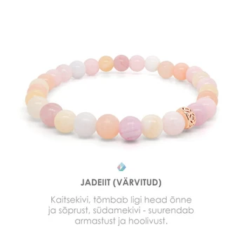 Apyrankė Jadeite "Pastel" su metaliniu karoliuku 6mm
