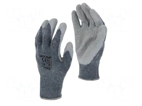 Protective gloves | Size: 11 | grey | cotton,latex,polyester | tag