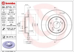 BREMBO 08.D713.11 Brake Disc kaina