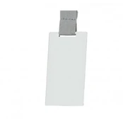 Medalis metalinis 80x45 mm stačiakampis, baltas