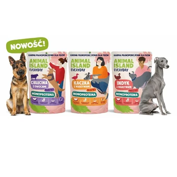 ANIMAL ISLAND Monoproteina cielęcina/kaczka karma šuniui 9×300g