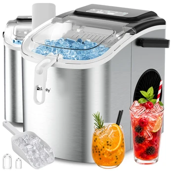 Kostkarka do lodu 1,2l sidabrinė + łopatka Ruhhy