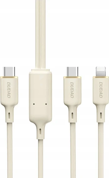 Dudao L7SF 2in1 cable USB-C - USB-C / Lightning 100W 1.2m - beige