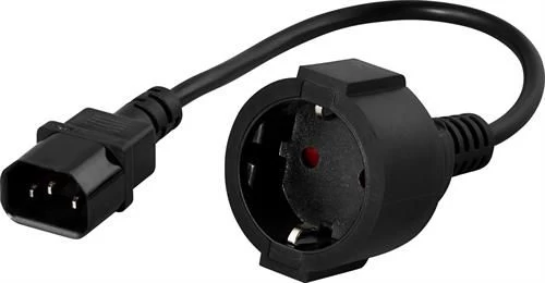 Kabelis DELTACO maitinimo, 0.2m, juodas / DEL-109P