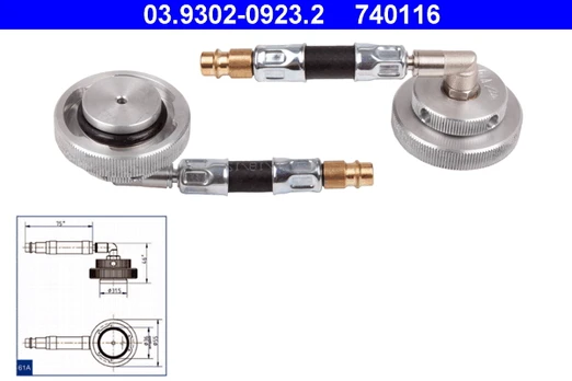 Plug - adapter stabdžių skystis ATE 03.9302-0923.2