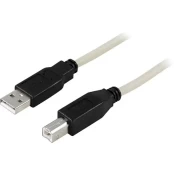Kabelis DELTACO USB 2.0 "A-B", 3.0m, baltas-juodas / USB-230 kaina