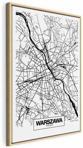Artgeist Paveikslas - City Plan: Warszawa (1 Part) Vertical
