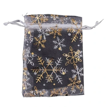 Papuošalų maišeliai, White Golden Pattern Snowflake
