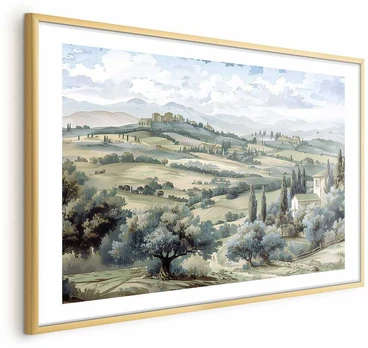 Artgeist Plakatas - Landscape with Sunny Žalias Fields
