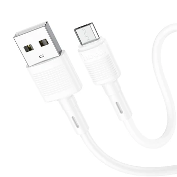 USB kabelis Hoco X83 USB-A to MicroUSB 1.0m baltas