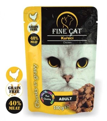 FINE CAT konservas katėms su vištiena 100g 22vnt