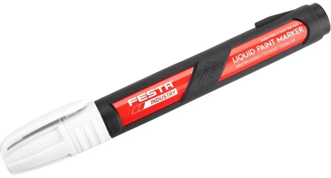 FESTA INDUSTRY Permanent Marker, Baltas, 150 mm