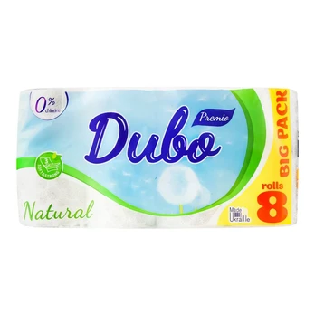 DIVO Premio Tualetinis popierius, 3 sluoksniu, 8 ritineliai, baltas