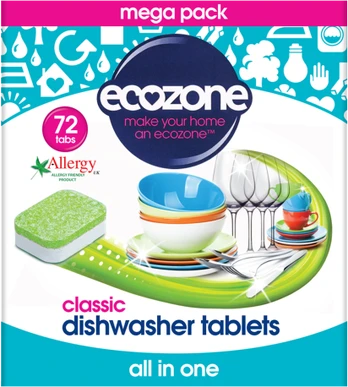ECOZONE trauku mazg. maš. tabletes Classic 72 gab.