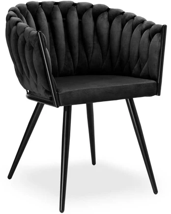 Austa veliūro kėdė aston velvet, juoda