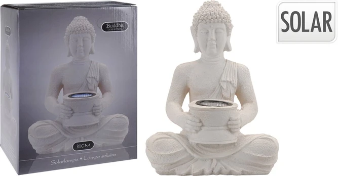 Sodo dekoracija BUDDHA, baltos sp., 21 x 14 x 28 cm.