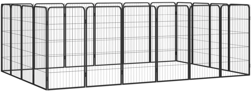 Šunų aptvaras, 20 segmentų, juodas, 50x100cm, plienas