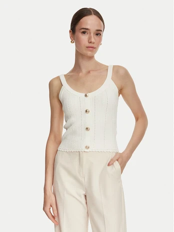 Guess Marškinėliai W6YR25 Z0972 Kreminė Slim Fit