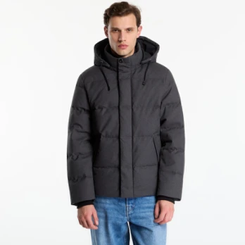 Gant Flannel Down Jacket Black Grey - Dydis XL (700668415 Striukės)
