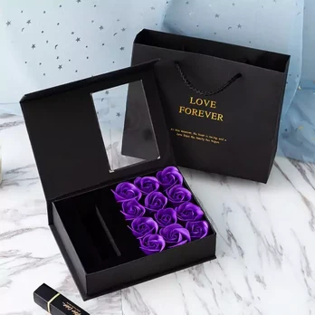 12 muilo rožių su dežutė - Spalva: Violetinė