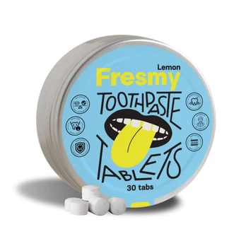 Fresmy Lemon Toothpaste Tablets Dantų pastos tabletės, 30 tabs