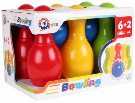 Kėgliai Technok Bowling, 59 cm x 27 cm, įvairių spalvų