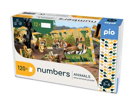 Lavinanti dėlionė NUMBERS - ANIMALS, 3-6 metų vaikams
