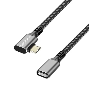 Cable | USB 3.2 Gen 2 | USB C socket,USB C angled plug | 0.5m | PVC