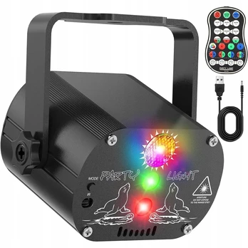 Lazerinis diskotekos projektorius 3d lempa stroboskopas vakarėliams