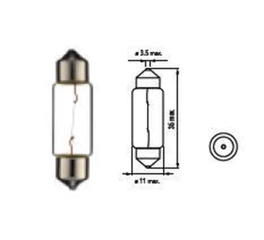 Bosma lemputė SV8.5, 10W, 10X36 Įtampa: 6 V