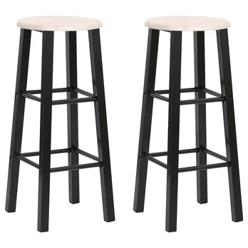 Baro taburetės, 2 vnt., juodos, MDF