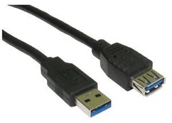 Kabelis USB MicroConnect USB-A - USB-A 1 m Juodas (USB3.0AAF1B)