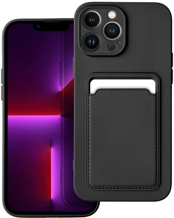 Dėklas Oem CARD Case for IPHONE 13 Pro Max juodas