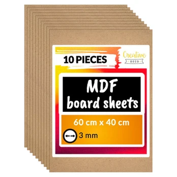 Creative Deco MDF plokštė graviravimui ir pjovimui, 10 vnt., 60x40 cm