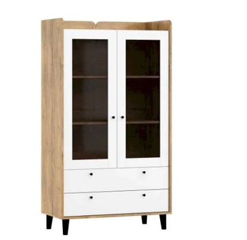 Vitrina Meblocross Dolce DOL-27, ruda/balta