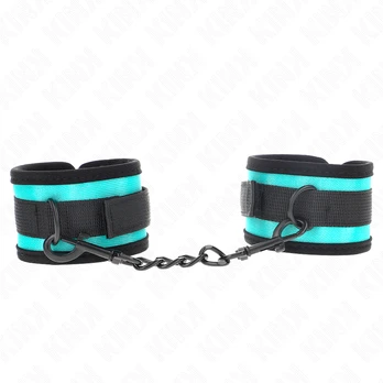 Kink Wrist Restraint KINK - HOOK AND LOOP NYLON BIND WRIST RESTRAINTS Juodas-Mėlynas ADJUSTABLE 18-32 CM X 5 CM
