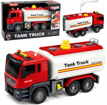 Lean Toys Cisterninis sunkvežimis raudonas ir baltas