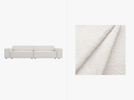 Modulinė sofa Boucle, Jodie, 4 vietų, 244x102x70, balta