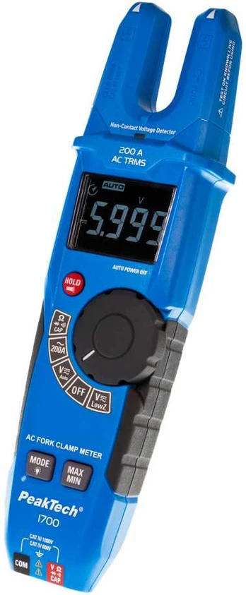 PeakTech® P 1700 TRMS šakutės spaustukas, 6 000 skaičių, 200A AC, 1000V