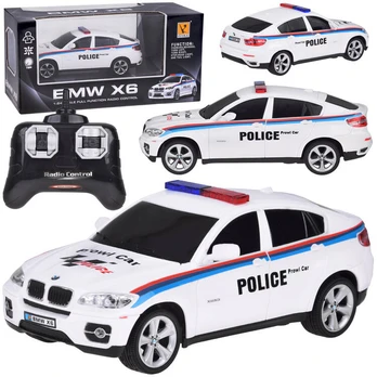 Rc policijos mašina BMW X6, 1:24, balta